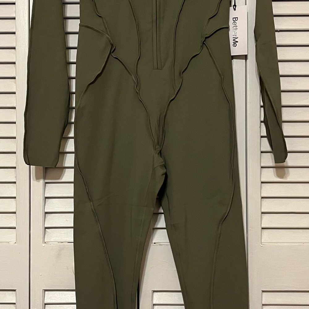Olive Green Long Sleeve Jumpsuit